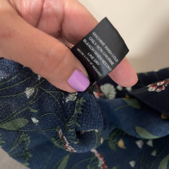 Blue Flowered Kimono Cardigan - One Size Fits Most - Picture 5 of 9